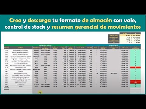 Formato de almacén, inventario y control de stock. Como crear inventario y control de stock.