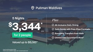 3.9K reactions · 664 shares | Escape to all-inclusive 5-star Pullman Maldives with exclusive savings. ▪ Unlimited all-inclusive dining and drinks ▪ Three restaurants and three bars ▪ Includes all transfers and fees ▪ Complimentary minibar & Wi-Fi ▪ Free activity & excursion (Includes all taxes and transfers to island. International flights not included) | Luxury Escapes | Facebook