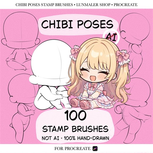 100 Chibi Poses Stamp Brushes for Procreate App. Anime Chibi Poses Stamp Brushes. Procreate Character Design Stamps. Body Stamps - Etsy