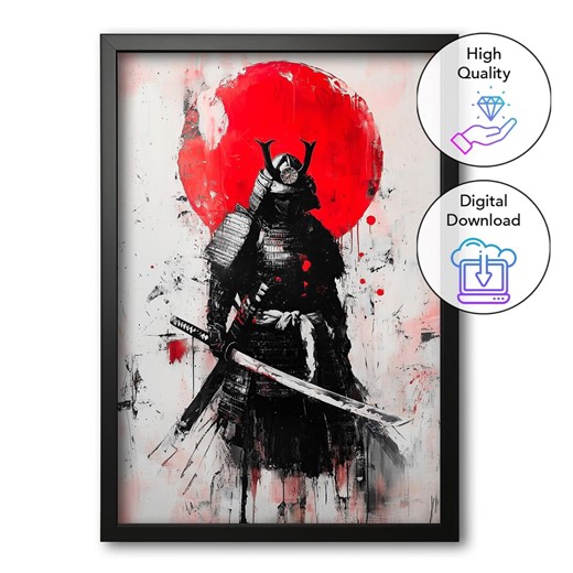 Downloadable Poster - Printable Digital Art - Samurai - Digital Wall Art - Japanese Inspiration - Instant Download - Inspiring Decoration - Etsy