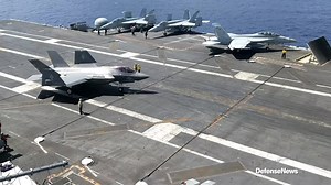 224K views · 9.8K reactions | The F-35C takes off from the aircraft carrier Abraham Lincoln. It's the first time the F-35C has operated as part of the carrier air wing. (Video credit: Navy Times) | Navy Times | Facebook