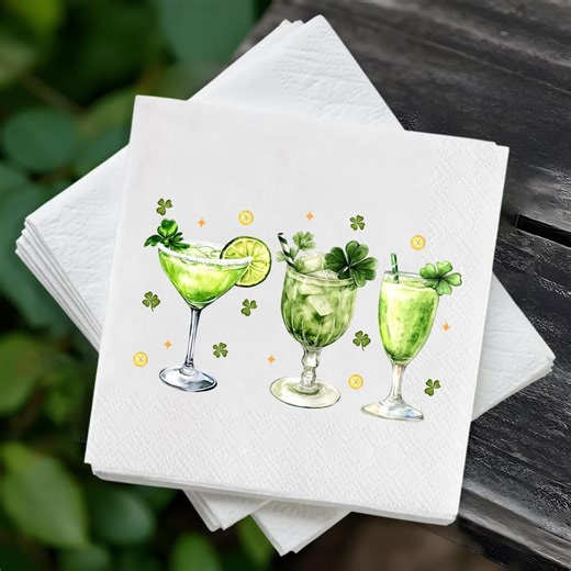 Irish Cocktails Napkins, St. Patrick's Day Napkins, Wedding Patricks Day Napkins - Etsy