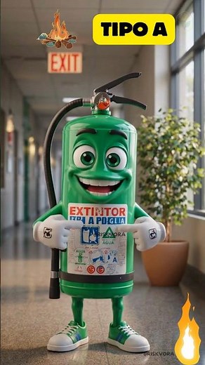 💦💚 El extintor de agua está diseñado para apagar incendios tipo A🔥(fuego en materiales sólidos) #SST