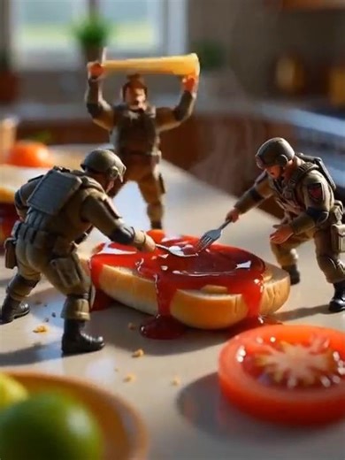 Tiny Commandos Make a Subway Sandwich #shorts #subway #sandwich #reels #tiny #miniature