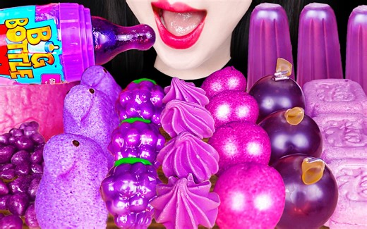 Jane ASMR PURPLE DESSERT, BABY BOTTLE POP, PEEPS MARSHMALLOW EATING