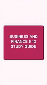 business and finance 6 12 study guide