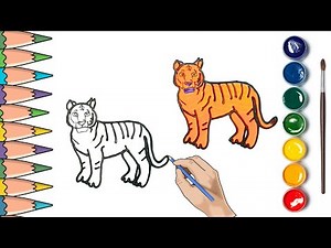 How To Draw A Cute Tiger, Drawing, Painting & Coloring For Kids and Toddlers_ Child Art
