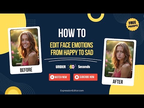 How to Edit Face Emotions from Happy to Sad with AI (Under 60s) - Expression Editor AI Tutorial