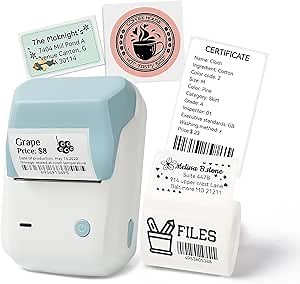LMASBLTER B1 Label Maker 2 Inch Bluetooth Thermal Label Printer for Barcode, Address, Labeling, Logo, Clothing, Jewelry, Retail, Mailing, Support with Phones&PC, Easy to Use for Office & Home-Blue