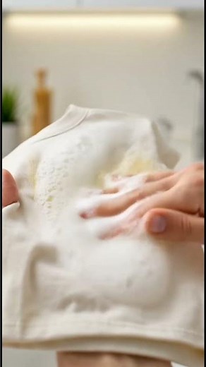 Remove grease stains from clothes using dish soap #Shorts
