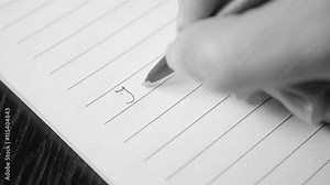 Love letter writing slow motion 1080p HD footage - Miss you so much text writing with pen slow-mo 1920X1080 FullHD video