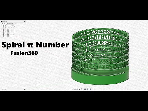Design 3D Spiral Pi number | Fusion 360 tutorial