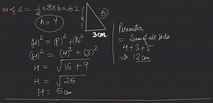 Find the perimeter of a right-angled triangle of area 6 cm² and... | Filo