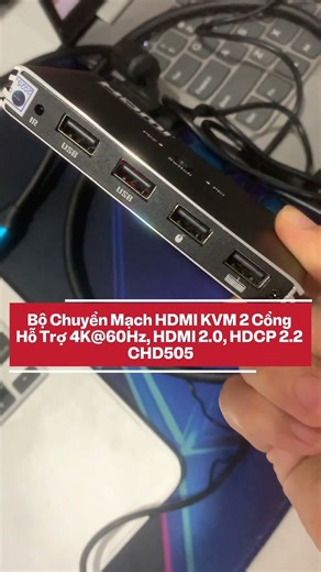 Bộ Chuyển Mạch HDMI KVM 2 Cổng – Hỗ Trợ 4K@60Hz, HDMI 2.0, HDCP 2.2 - HPS CHD505