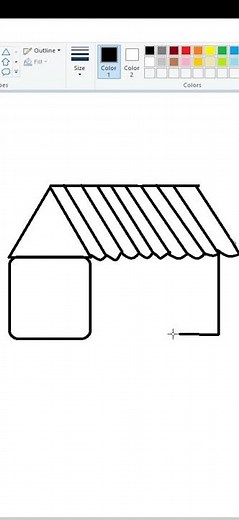 How to draw in ms paint | paint in computer| House Drwaing