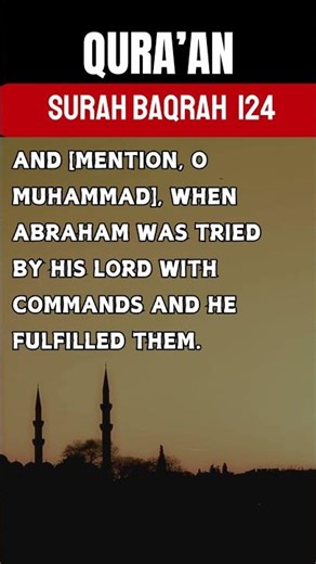 Quran: Surah Buqrah Verses 124 English Translation #viral #youtubeshorts #shortsvideo