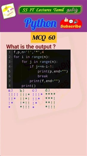 Python MCQ 60 - Test Your Skills #python #pythonprogramming #pythoninterview#shorts#trending