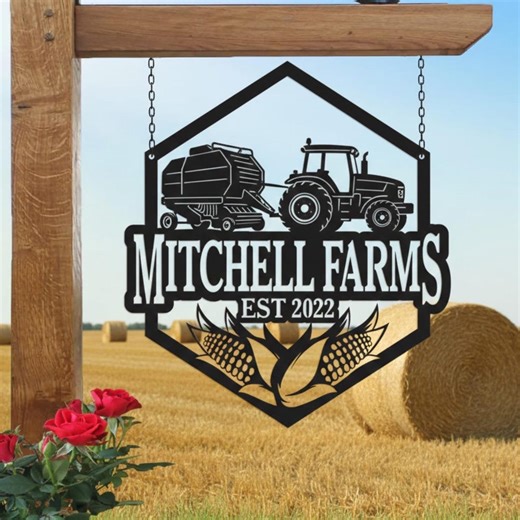 Custom Tractor Metal Sign, Personalized Farmhouse Decor - Etsy