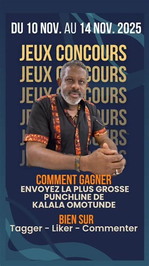 🎉 JEU CONCOURS SPÉCIAL KALALA OMOTUNDE 🎉 🗓 Du 10 au 14 novembre 2025 Rends hommage à notre professeur en participant à ce jeu concours unique ! 👉 Objectif : publier LA punchline la plus marquante de NKO ! 🎁 Lots à gagner : ✅ 1 an de formation à l’Institut d’Histoire ANYJART ✅ 300€ de réduction pour un voyage en Égypte ✅ 2 livres Cosmogénèse au choix ✅ 1 manuel de cours offert Et pour la communauté : 📱 1 live Instagram 📺 1 live YouTube Comment participer : Commente avec ta punchline préfér