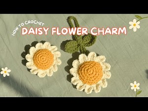 crochet a daisy bag charm, daisy keychain | step-by-step tutorial, beginner-friendly #crochet #daisy