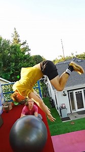 10K views · 161 reactions | How to NOT use a yoga ball. Part 1 Thanks Secoopster for the ball placement help! #flips #trampwall #trampoline #yogaball #bloopers | Secoopster | Facebook