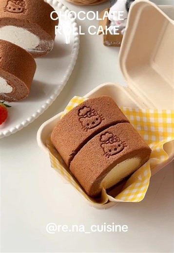 Hello Kitty Chocolate Roll Cake Recipe
