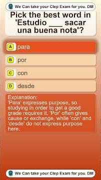 CLEP Spanish Por vs Para#closereading