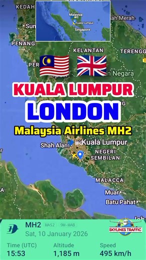 Kuala Lumpur to London with Malaysia Airlines MH2