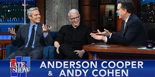 Anderson Cooper can't stop giggling telling Colbert about 'embarrassing' childhood interest