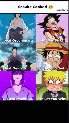 Sasuke Cooked #anime #pfp #sasuke #goku #naruto