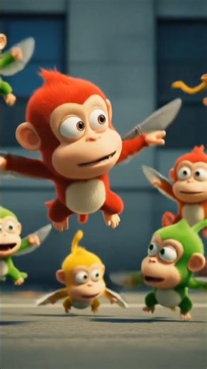 “Crazy Flying Monkeys Go Wild in the Sky 😂🐵 #FunnyMonkeys #FlyingMonkeys #CartoonShorts