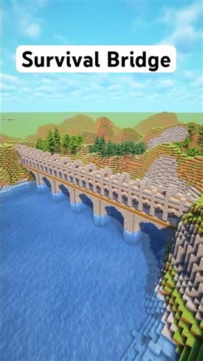 Minecraft Survival Bridge #minecraft #tutorial #building #starterbuild #shorts #bridge
