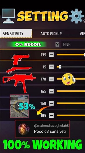 New Settings ⚙️| Poco C3 📲 Sensi + Dpi || 2025 Free Fire ⚡ Highlights
