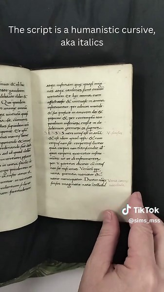 This 15th century Italian manuscript contains the text of treatise called De spiritu et anima, claiming it is by St. Augustine, but it's actually a text called De anima et spiritu by Alcherus of Clairvaux. Also includes an unidentified theological text, erroneously identified in the manuscript as St. Augustine's Soliloquia. (UPenn Ms. Codex 17) Link in bio #medieval #manuscript #15thcentury #italian #latin #theology #bookhistory #rarebooks #medievaltiktok