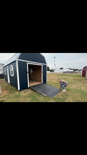 Everyone needs a Ramp Door on their Shed! #TexasSheds #youneedthis #BuiltToLast #letsbuildsomething #strong #sideloftedbarn #RAMPDOOR #shedsolutionsandmore #storageshed #workshop #mancave #ManCaveEssentials | Shed Solutions & More