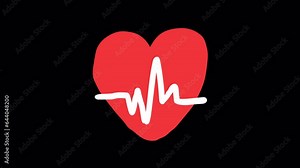 Animated icon cardiogram heart. Frame by frame animation. Alpha channel
