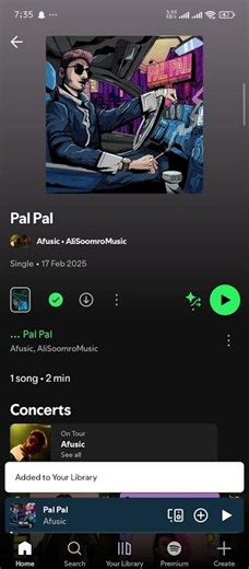 How to add song to library on spotify