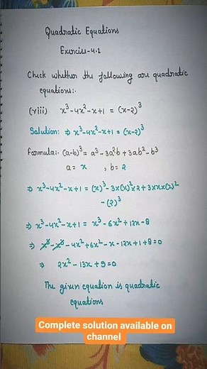 Ex 4.1 Q1 (viii) | Quadratic Equations | Chapter 4 | Class 10 Maths | NCERT Class 10 ex 4.1 q1 viii