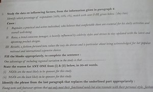 Study the data on influencing factors, from the information giv... | Filo