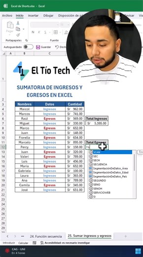 Suma Ingresos y Egresos en Excel y Lleva el Control Financiero con Precisión #IngresosYEgresosExcel #FinanzasConExcel #ExcelParaNegocios #ExcelTips #TrucosExcel | El Tio Tech
