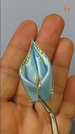 From Ribbon to Bloom: Create This Stunning Blue Flower by Hand!