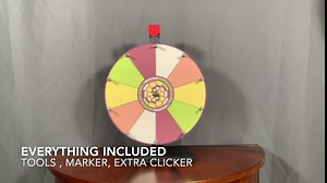 12" Prize Wheel - Tabletop Spinning Wheel for Fortune with Stand, 10 Sorbet Color Slots, Dry Erase Surface, Portable, Carnival Games, Tools Marker Included, Made in USA