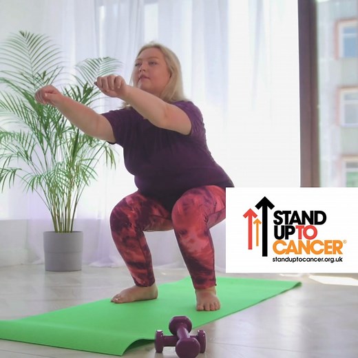 100 Squats a Day in November. 100 squats a day in your free t-shirt. 100 squats a day for everyone affected by cancer. Break it down into sets of 10… then build yourself up. Sign up for this squat challenge, and Stand Up To Cancer. | Cancer Research UK