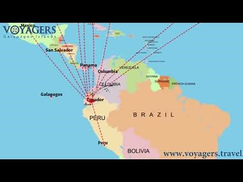 Flight routes to the Galapagos Islands