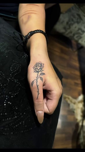 Black Rose Tattoo Designs for Hand