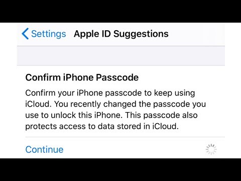 confirm iphone passcode to continue using icloud