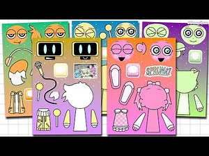 Sprunki New Night Time V2 Sticker Book DIY 🌙 스프런키 나이트 타임 스티커Asmr