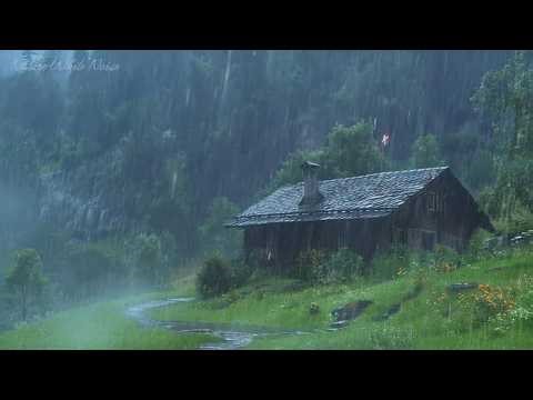 Relieve & Goodbye Stress with Heavy Rain & Thunder Sounds on a Tin Roof at Night, White Noise Sounds