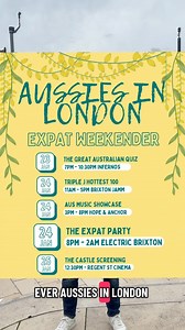 If you missed the announcement on our insta last night, here it is! Aussies in London, welcome to our first ever Expat Weekender! 3 days, 5 events, capturing our great culture here in the city. Kicking off on Friday the 23rd of Jan, this is going to be a weekend to remember. 7pm, Jan 23rd - The Great Australian Quiz Hosted by Wonders Of Down Under At Infernos Tickets available soon 11am- 5pm, Jan 24th - Triple J Hottest 100 on delay At Brixton Jamm Free event - register for a ticket 3-8pm, Jan 2