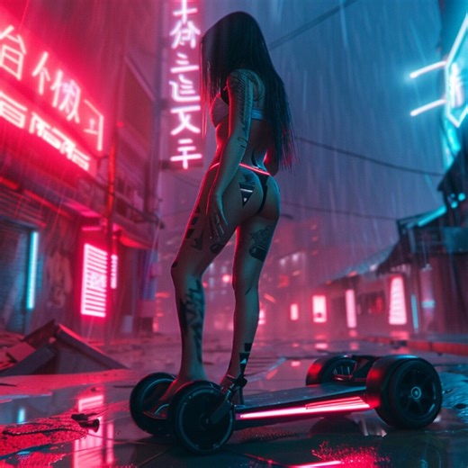 1 Cyberpunk Art, Characters – Neon Goth Hover Girl, Love Portrait Poster, Futuristic Sci-fi Wall Art Print - Etsy